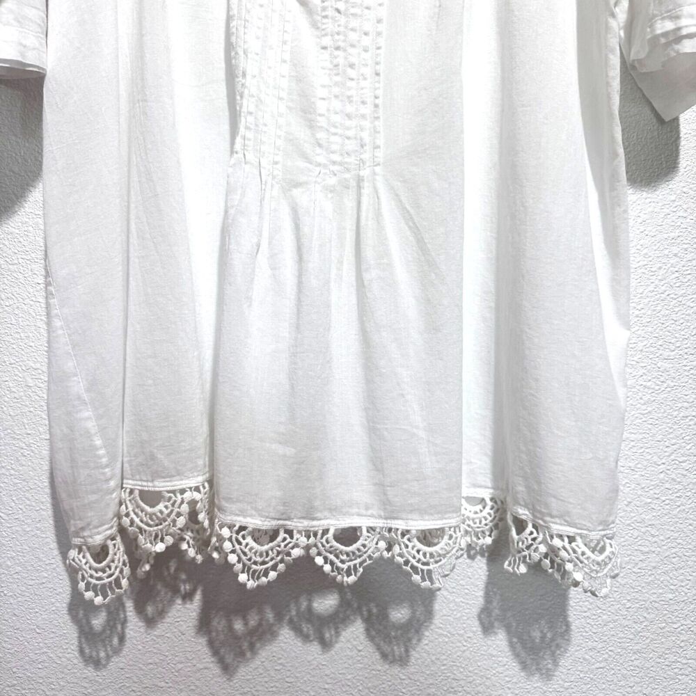 Swimsuits For All Swimsuit Cover Up Women's SIZE 18/20 Short Tab Sleeve White - Picture 6 of 16